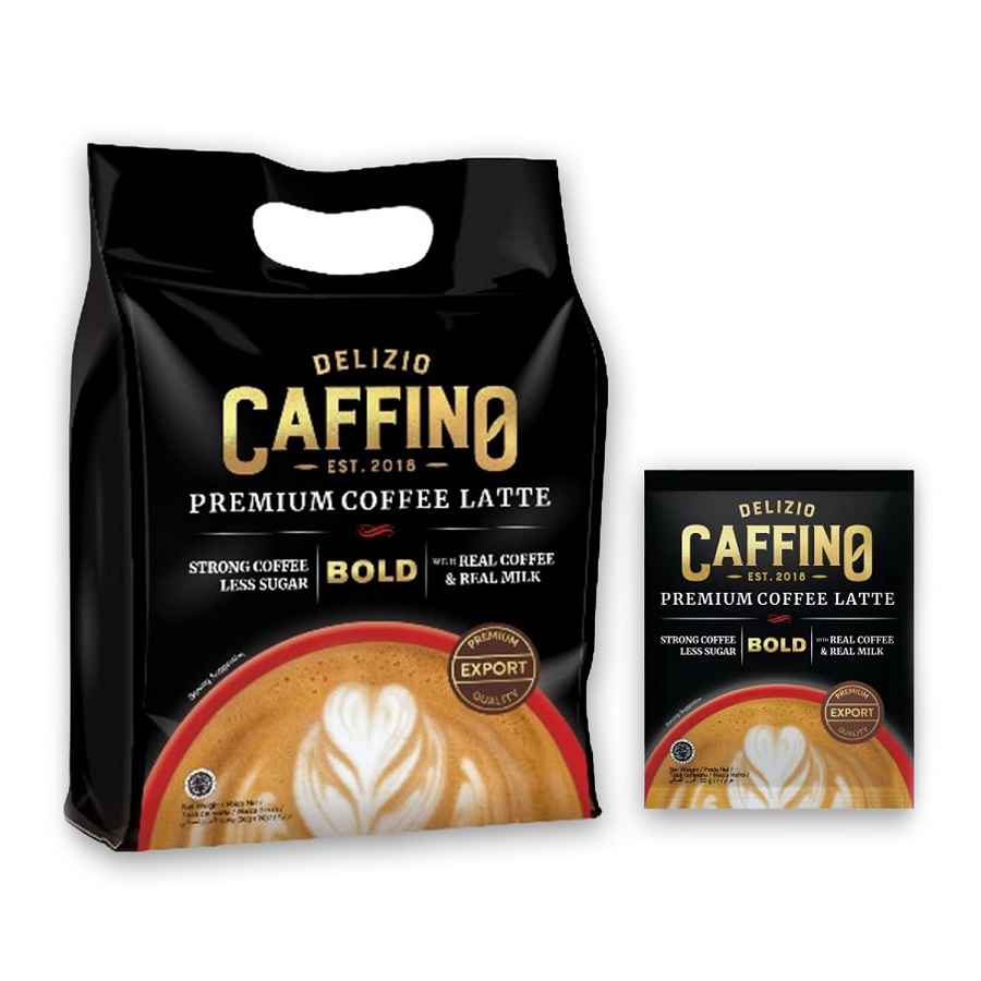 Delizio Caffino Premium Coffee Latte Strong Coffee Less Sugar 20x 27